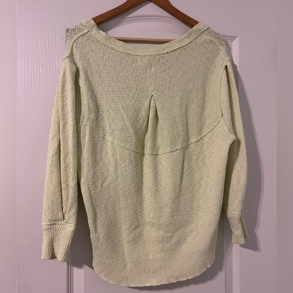 FREE PEOPLE - We The Free - OG Thermal Long Sleeve - Glow Party Green - XS - Picture 4 of 8